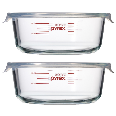 파이렉스 코렐 계량 원형 저장용기 960ml, 2개, 단품