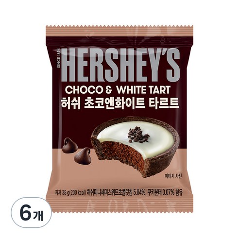 허쉬 초코앤화이트 타르트, 38g, 6개