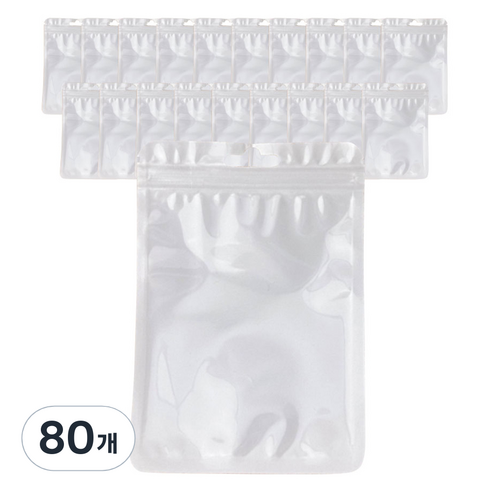 지앤와이 파스텔 선물포장 미니 지퍼백, 화이트, 80개