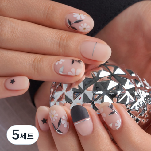 넬로 팔레트 젤 네일 스티커, 키치데이지, 5세트