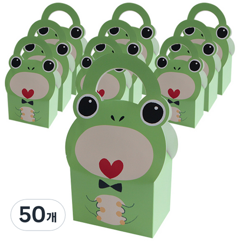티나피크닉 귀여운 손잡이 동물상자 소, 개구리, 50개