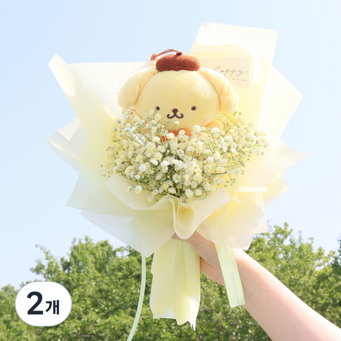 모리앤 산리오 인형 생화 꽃다발, 폼폼푸린, 2개