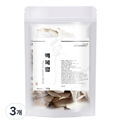 허브나래 국내산 백복령 흰솔풍령, 200g, 3개