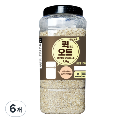 냉장고쏙 퀵 롤드 오트, 1.2kg, 6개
