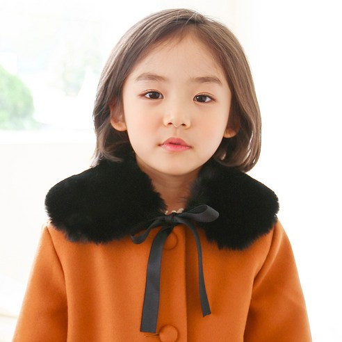 여아용 로코 인조퍼 케이프 머플러