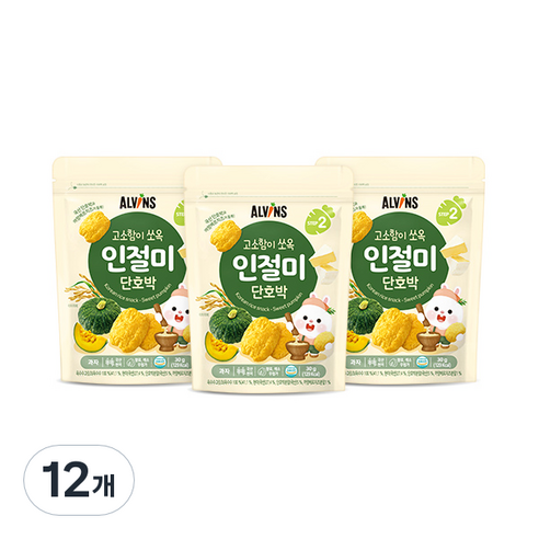 엘빈즈 고소함이 쏘옥 인절미과자, 단호박, 12개