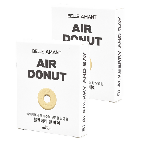 벨르아망 에어도넛 차량용 방향제 리필, 2개, 블랙베리 앤 베이