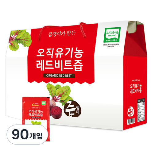 즙쟁이 오직유기농 레드 비트즙, 80ml, 90개