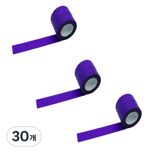 만들하비 컬러 종이 마스킹 테이프 2cm x 13m, 퍼플, 30개