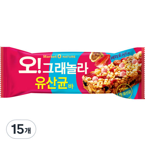 마켓오 오 그래놀라 유산균바, 35g, 15개