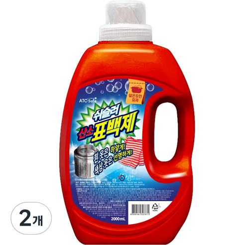 아토세이프 쉬슬러 산소 표백제 액체타입, 2L, 2개