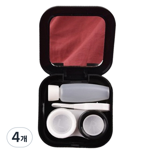 헬씨닷 깔끔 사각 칼라 렌즈통, 블랙, 4개