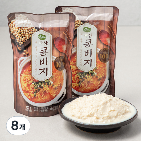 맑은물에 국산 콩비지, 400g, 8개