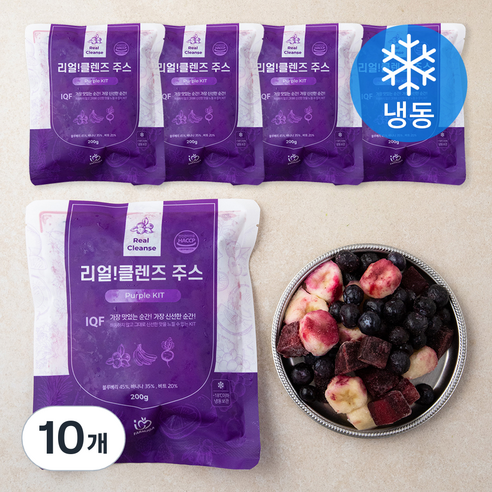 팜조아 리얼 클렌즈 주스 Purple KIT 200g (냉동), 10개