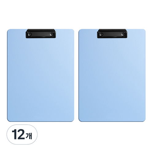 동아피엠에스 세로형 두꺼운 벽걸이 클립보드 31.5 x 22.5 cm, 블루, 12개