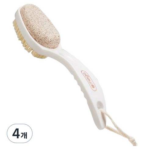 아이메가 아늑공간 투인원 힐 파일 굳은살 발각질제거 브러쉬 화이트, 1개입, 4개, 200g