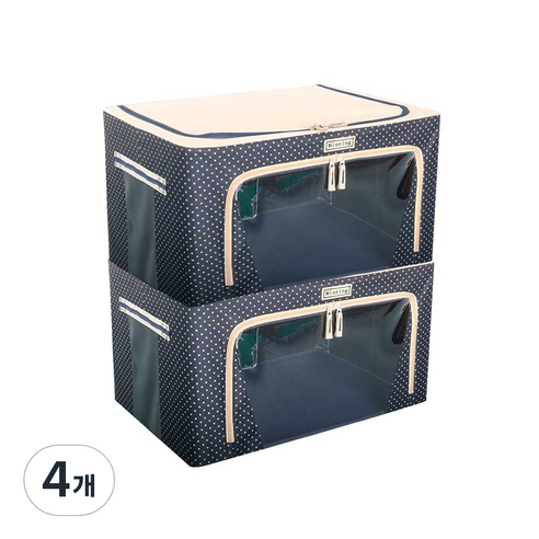 마이닝 모던 리빙박스 66L, 도트네이비, 4개