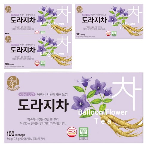 우리차 도라지차, 800mg, 100개입, 4개