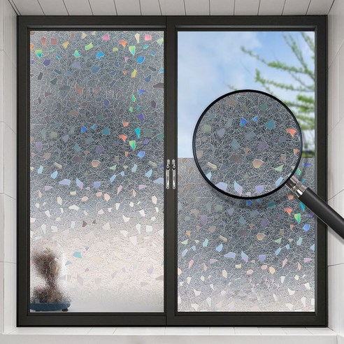 피어니스트 무점착 창문 시트지, 유리조각, 120 x 200 cm