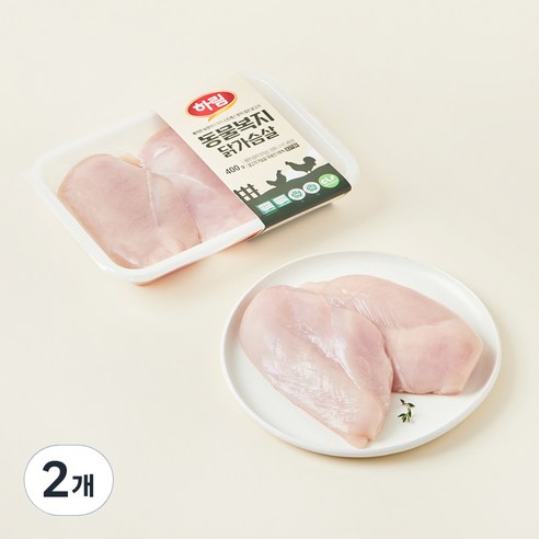 하림 깨끗한농장 동물복지 닭가슴살 (냉장), 2개