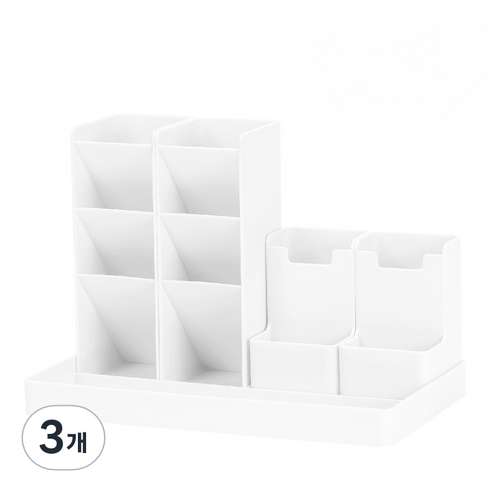 퍼즈생활건강 DIY 아이디어 책상 수납 정리함, 화이트, 3개