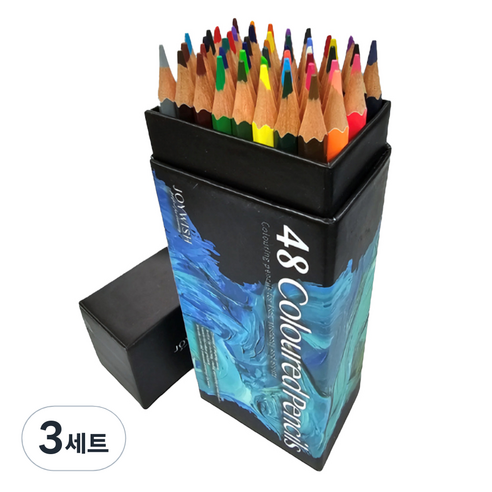 조이위시 전문가용 드로잉 유성 색연필, 48색, 3세트