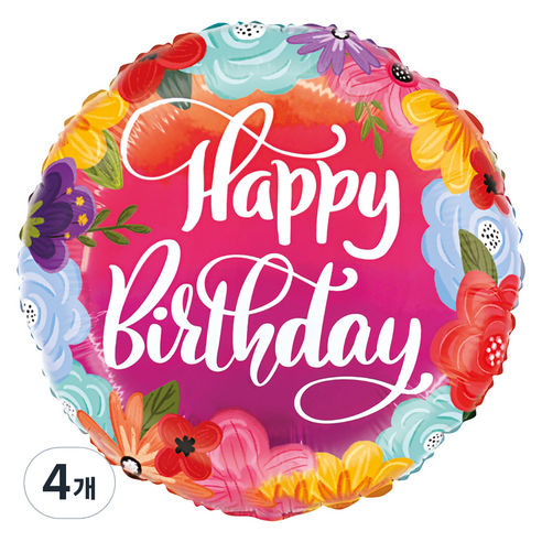 그라보벌룬 은박풍선, 생일플라워, 4개