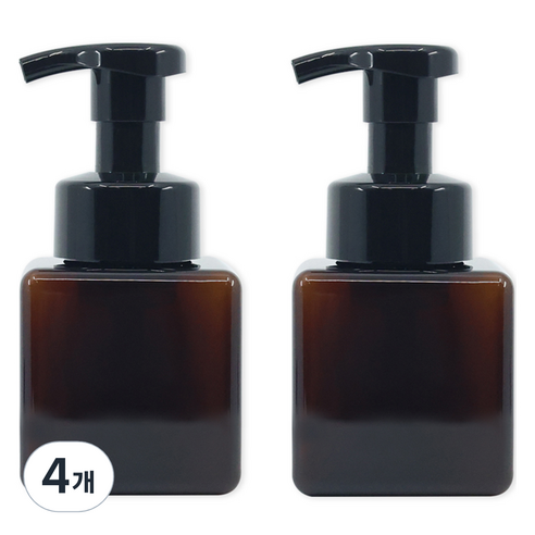 뉴앤룩 디스펜서 핸드워시 거품용기 거품형 250ml, 브라운, 4개