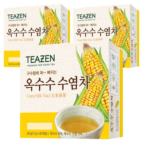 티젠 구수한 맛에 쏙빠지는 옥수수수염차, 1.5g, 40개입, 3개