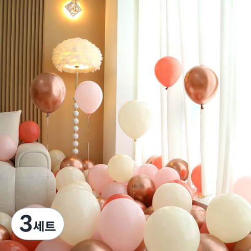 피앤비유니티 풍선 50p 세트 로즈골드, 07 로즈골드 4색혼합 C, 3세트