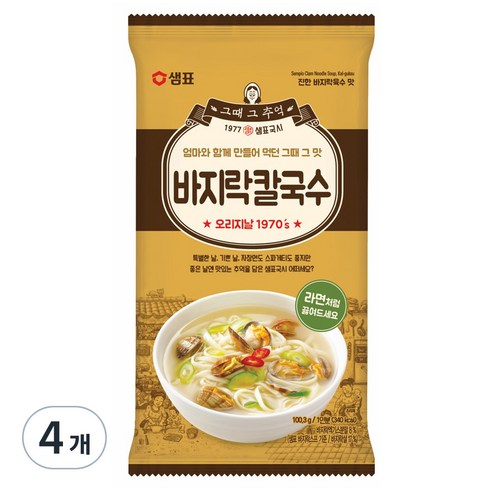 샘표 바지락칼국수, 100.3g, 6개 칼국수면도매 Best Top5