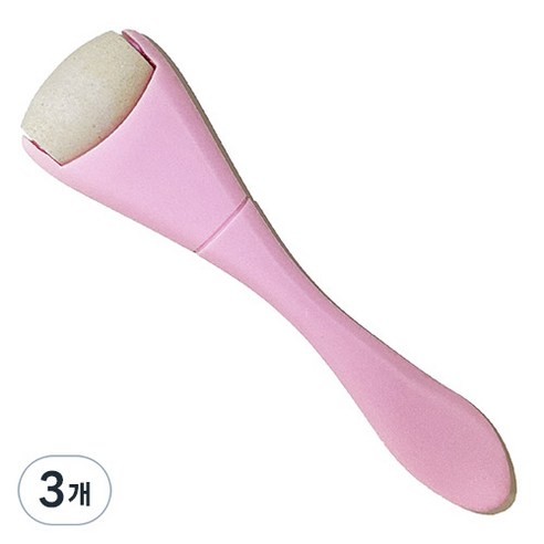 마사지 볼 페이스 롤러 화산석, 핑크, 3개