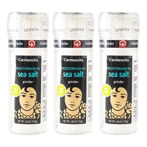 카르멘시타 메데테레니안 씨솔트 그라인더, 115g, 3개