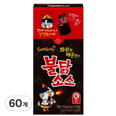 삼양식품 삼양 불닭소스 스틱, 16g, 60개