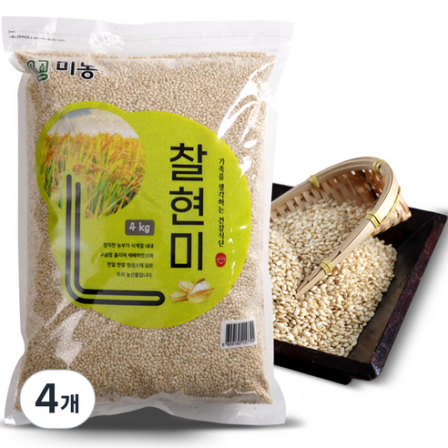 미농 국산 찰현미, 4kg, 4개