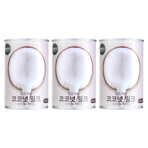 코코리듬 코코넛 밀크, 3개, 400ml