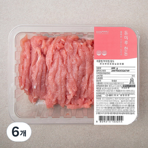 돈마루 한돈 등심 잡채용 (냉장), 600g, 6개