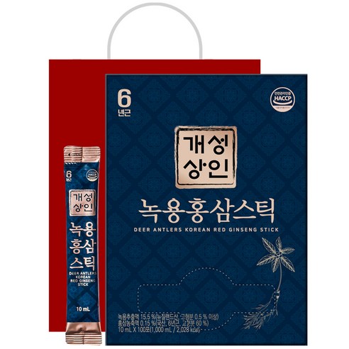 개성상인 녹용 홍삼스틱 100p + 쇼핑백