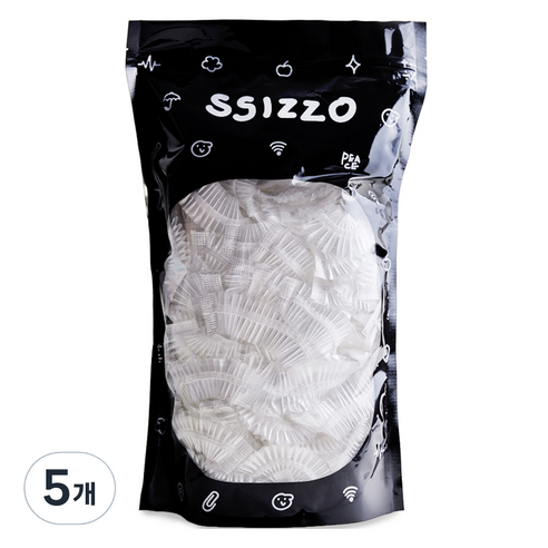 씨조 클리어 실드 일회용 헤어 캡 100p, 투명, 5개