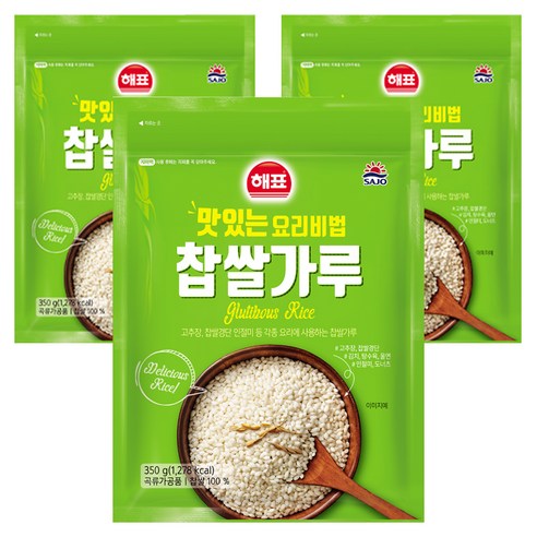 해표 사조 찹쌀가루, 350g, 3개