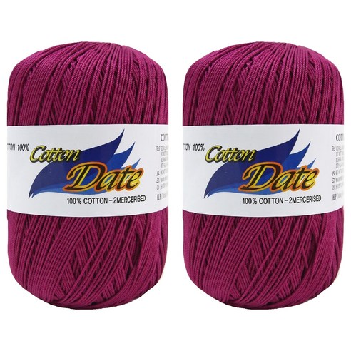 니뜨 코튼 데이트 실 75g, 420 자주색, 2개