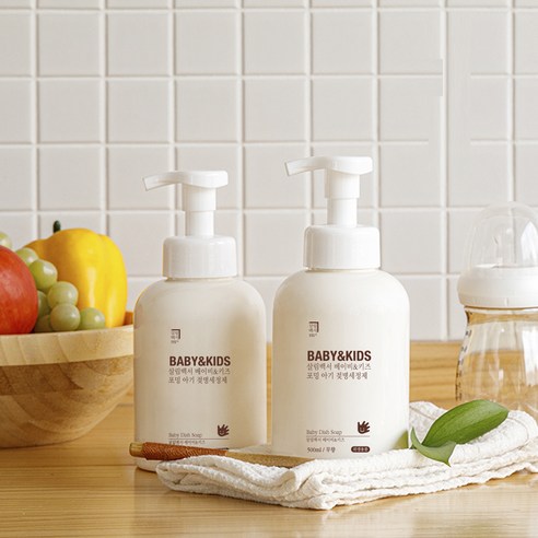 살림백서 베이비 앤 키즈 포밍 아기 젖병세정제, 2개, 500ml