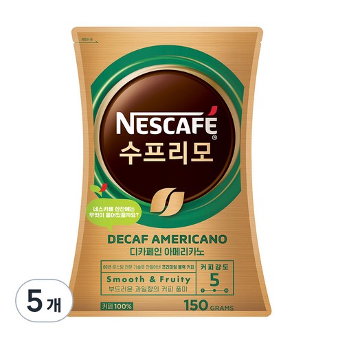 네스카페 수프리모 디카페인 아메리카노 파우치, 150g, 1개입, 5개