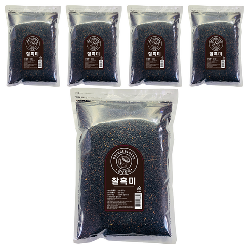 싱싱잡곡 찰흑미, 800g, 5개