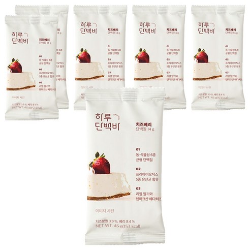 프로틴방앗간 치즈베리 하루 단백질바, 45g, 6개