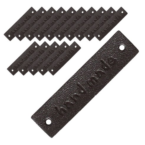 동대문단추왕 천연가죽 핸드메이드라벨 40*10mm, 다크브라운, 16개