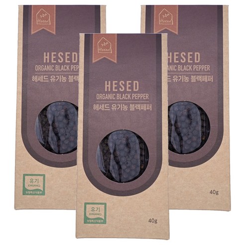 헤세드 캄보디아 유기농 흑후추 리필, 40g, 3개