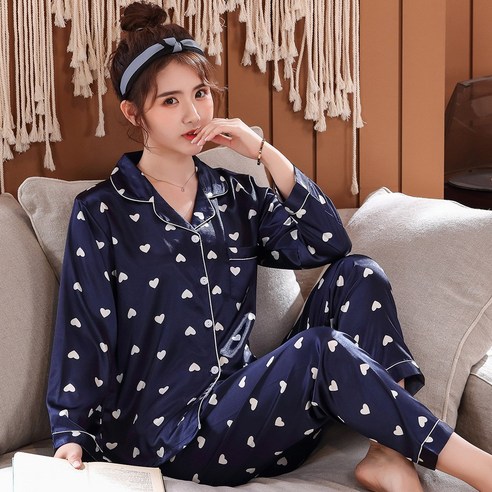로리돌스 네이비하트 커플 잠옷