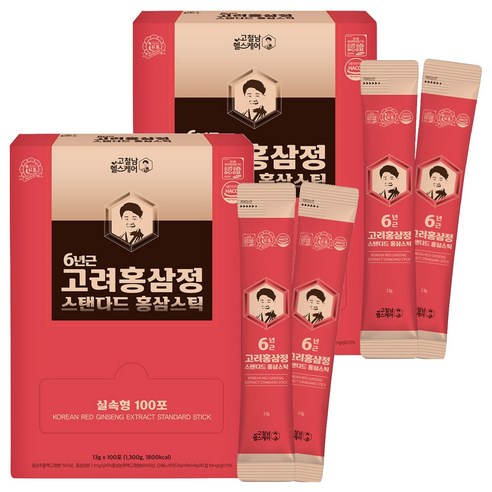 고철남헬스케어 6년근 고려홍삼정 스탠다드 홍삼스틱, 100회분, 1.3kg, 2개