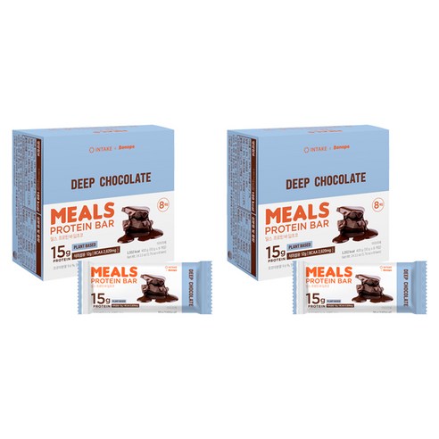 인테이크 밀스 프로틴 바 딥초코, 400g, 2개